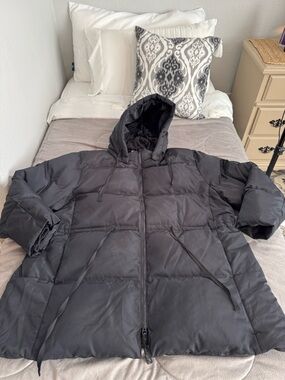 Fabletics Women's warm winter Black Puffer Coat w/removable Hood plus Sz 2X